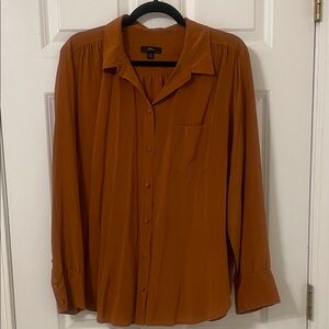 J. Crew Rust Button-Down Long Sleeve Blouse
